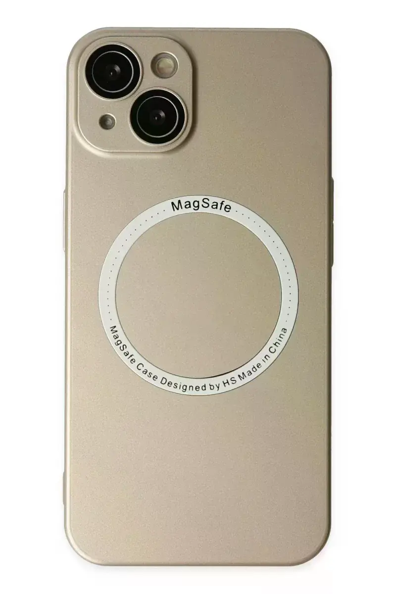 Apple iPhone 14 Plus Kılıf Jack Magneticsafe Lens Silikon - Gold