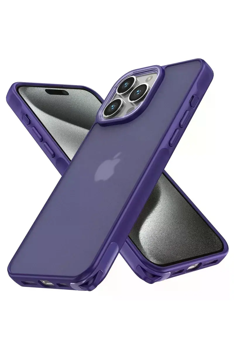 Apple iPhone 13 Pro Max Kılıf Elegant Kapak - Derin Mor