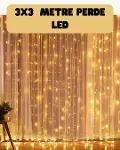 3x3 Metre Perde LED Işık Sıcak Şelale Tasarım Dekoratif Aydınlatma-1