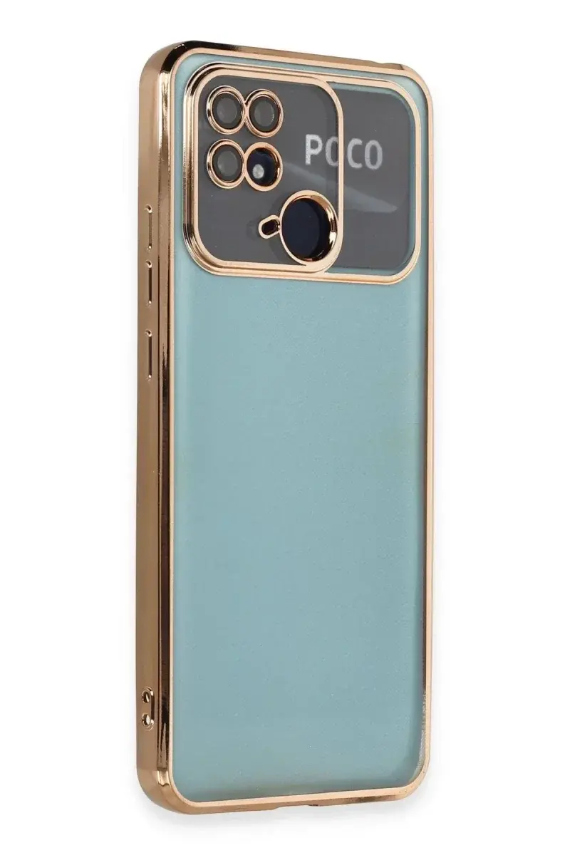 Xiao Red 10C Kılıf Razer Lensli Silikon - Gold