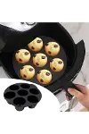 7 Gözlü Silikon Çok Amaçlı Airfryer Muffin Cupcake Kek ve Çörek Pişirme Kalıbı-1