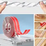2 Metre Kenar Koruyucu Şerit, Silikon Şeffaf Masa Köşe Koruyucu Güçlü Bant (4745)-4