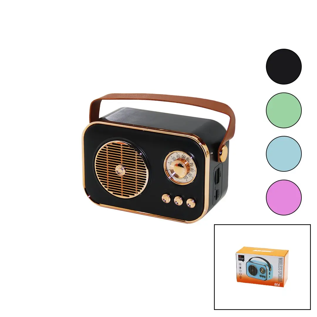 M4 PORTABLE WİRELESS HOPARLÖR - SPEAKER IŞIKLI USB ŞARJLI RENKLİ KASA - BRONZ ÇERÇEVEUSB - DC 5V - TF (4745)