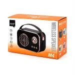 M4 PORTABLE WİRELESS HOPARLÖR - SPEAKER IŞIKLI USB ŞARJLI RENKLİ KASA - BRONZ ÇERÇEVEUSB - DC 5V - TF (4745)-3