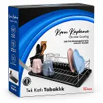 SİYAH TEK KATLI TABAKLIK - BULAŞIKLIK (4745)-3