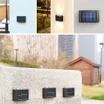 6 Ledli Solar Güneş Enerjili Aplik Led, Dekoratif Duvar Monteli Gün Işığı Led (4745)-4