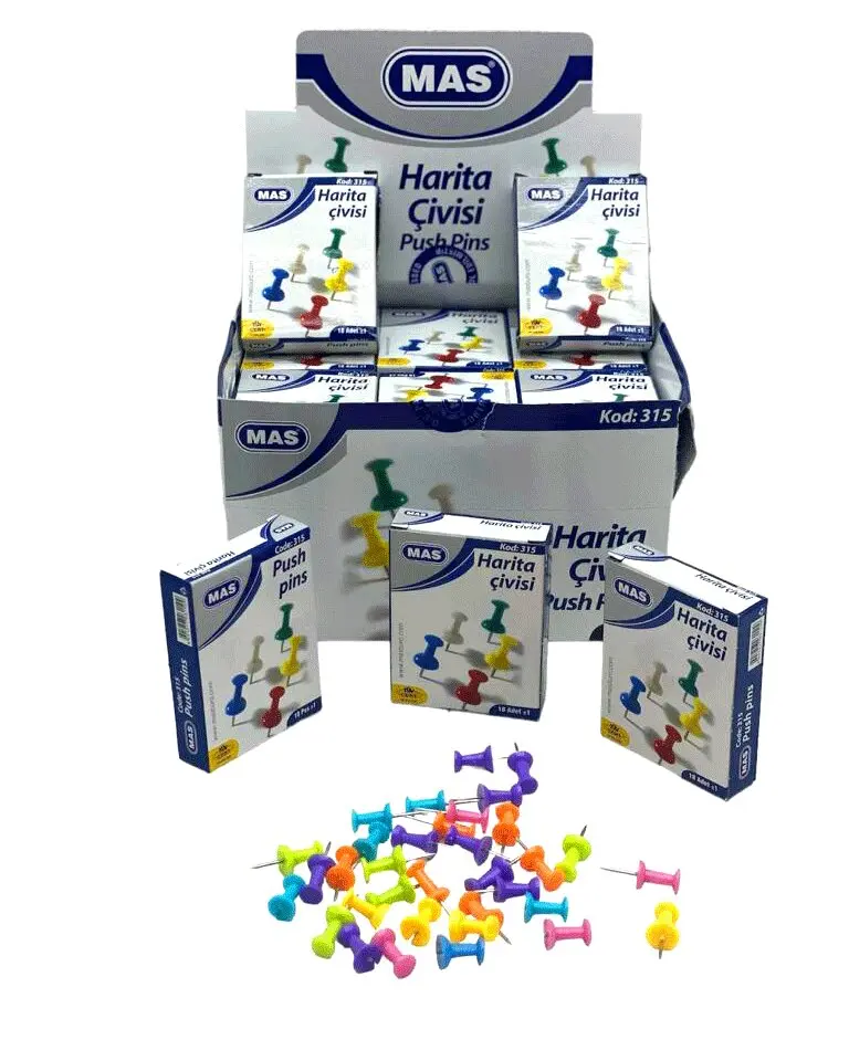 648 ADET HARİTA ÇİVİSİ MANTAR PANO İĞNESİ 12X18PCS RENKLİ SİLİNDİRİK (4745)