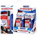 12 ADET METALİK SİYAH OTO RÖTUŞ KALEM FIRÇA UÇ 5ML (4745)-1