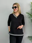 Kadın Yeni Sezon Uzun Kollu Ribana Detay Ikili Takım-4