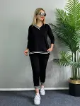 Kadın Yeni Sezon Uzun Kollu Ribana Detay Ikili Takım-1