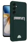 Samsung Galaxy A16 5G Kılıf Kelvin Kartvizitli Silikon - Koyu Yeşil-1