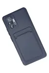 Xiao Red Note 10 Pro Kılıf Kelvin Kartvizitli Silikon - Lacivert-3