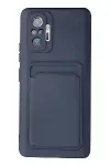 Xiao Red Note 10 Pro Kılıf Kelvin Kartvizitli Silikon - Lacivert-1