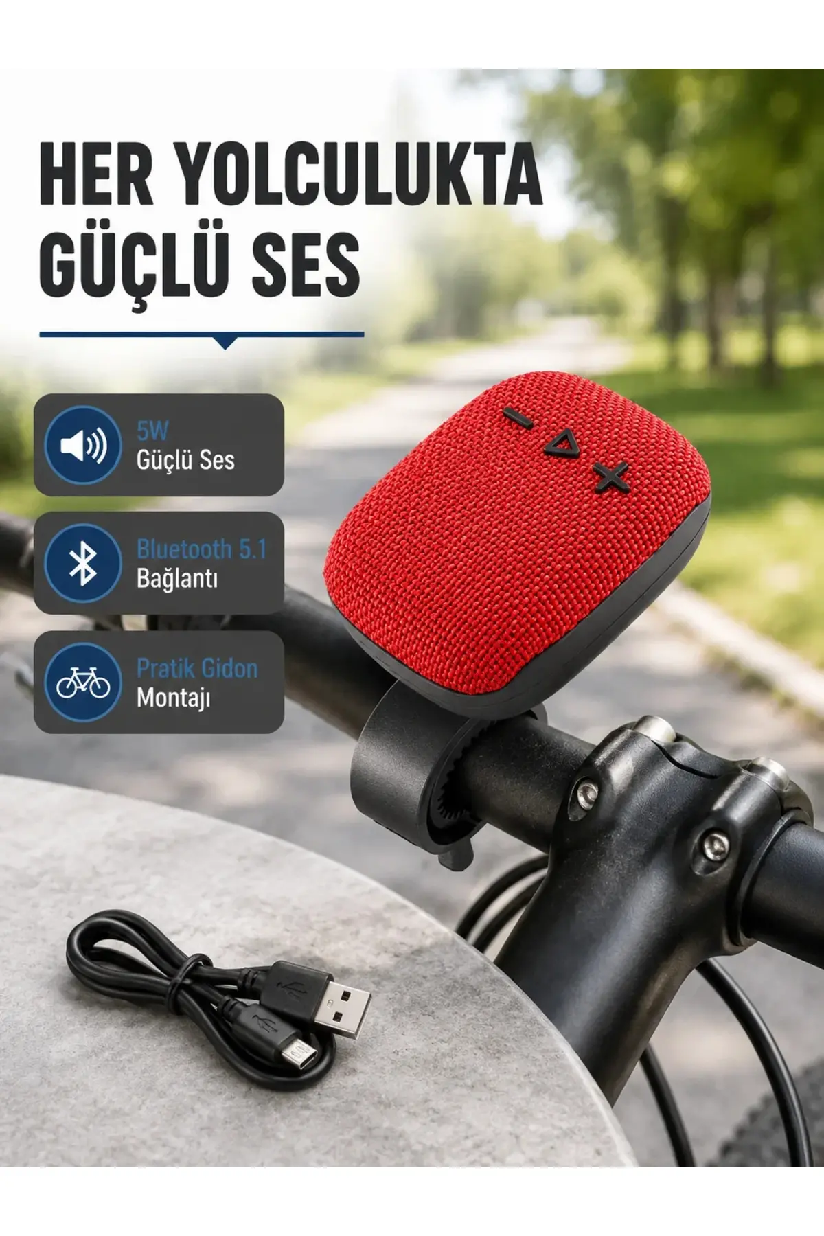 Taşınabilir Kablosuz Hoparlör – 5W Güç, TWS Bağlantı ve 800mAh Pil