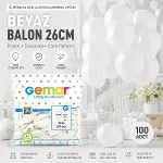 İç Mekan - Beyaz Balon 10 Inc - 26CM - 100PCS-2