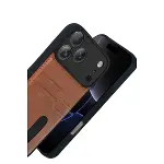 Apple İphone 17 Pro Sara Kartvizitli Deri Kılıf - Taba-3