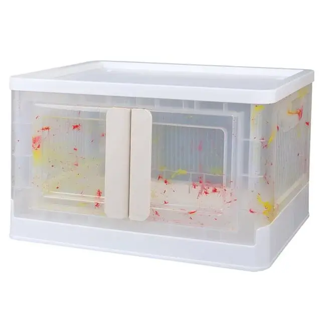 SN-25883 72L Katlanabilir Plastik Saklama Kutusu Renkli Kapaklı Tekerlekli 40x64x37cm