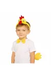 Çocuk Horoz Tavuk Kostüm Seti 3 Parça (taç + Papyon + Kuyruk)-2