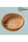 100 Adet Air Fryer Pişirme Kağıdı Tek Kullanımlık Yağlı Kağıdı Yuvarlak Tabak Model-5