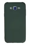 Samsung Galaxy J7 Kılıf Nano içi Kadife Silikon - Koyu Yeşil-1