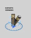 1.5V AA Şarjlı Lityum Pil | 1000+ Kez Şarj Edilebilir | Hızlı Type-C Şarj (2 Adet)-4