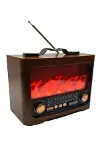 Taşınabilir Şömine Efektli Bluetooth Hoparlör FM Radyo LED Işıklı Müzik Çalar-4