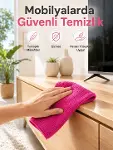 Çok Amaçlı Pembe Mikrofiber Bez Çizmeden Etkili Yüzey Temizliği-1