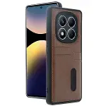 Xiao Red Note 14 Pro 4g Kılıf Sara Kartvizitli Deri Kılıf - Taba-3