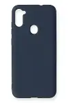 Samsung Galaxy A11 Kılıf Nano içi Kadife Silikon - Lacivert-1