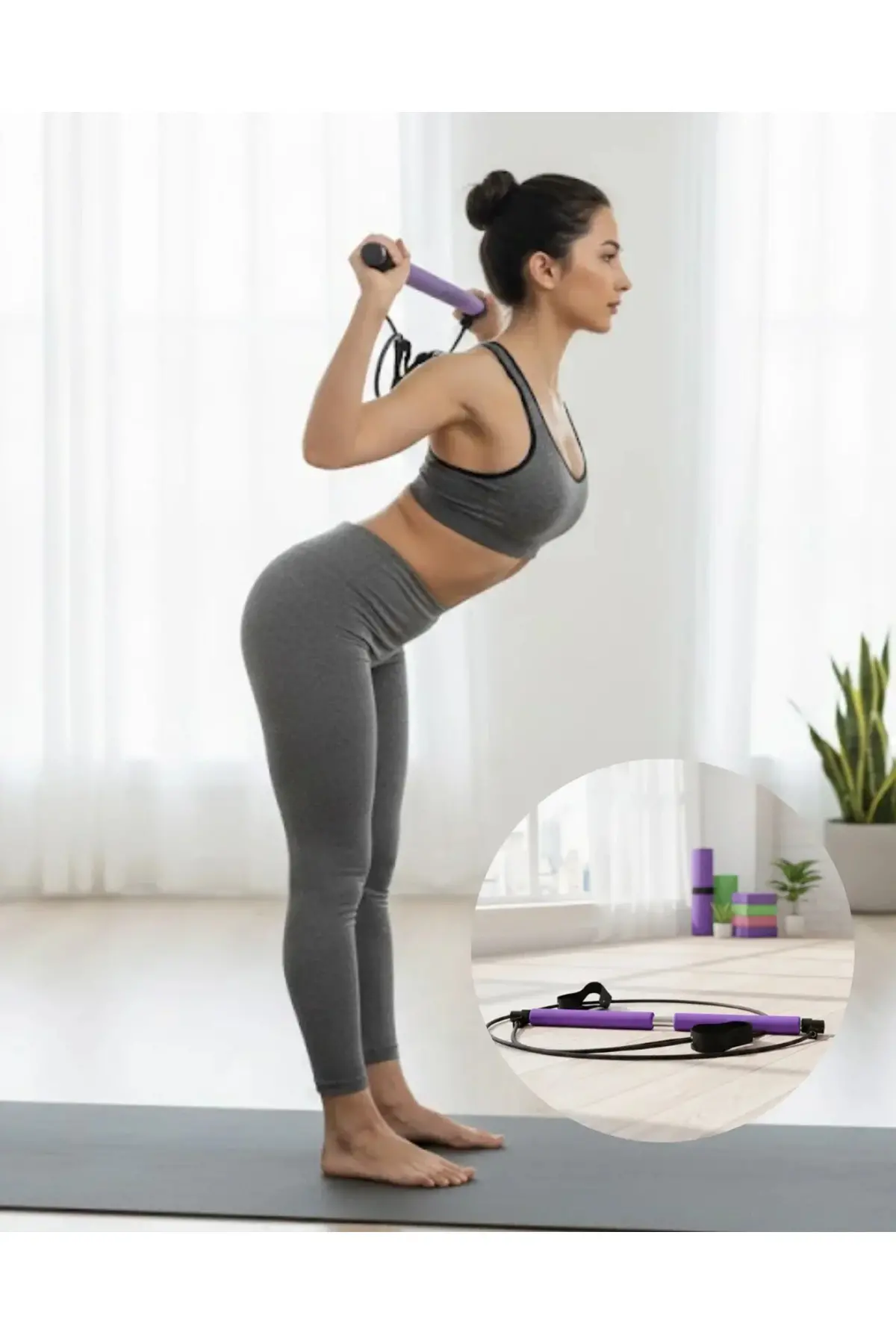 Pilates Bar Direnç Çubuğu Kas Tonlama ve Esneklik Artırıcı Tasarım