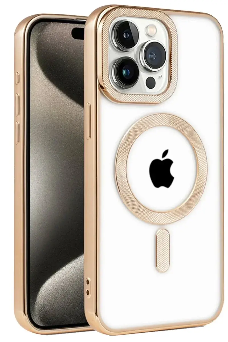 Apple iPhone 14 Pro Kılıf Kronos Magsafe Kapak - Gold