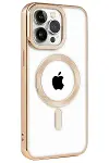 Apple iPhone 14 Pro Kılıf Kronos Magsafe Kapak - Gold-2