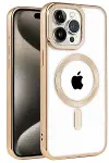 Apple iPhone 14 Pro Kılıf Kronos Magsafe Kapak - Gold-1