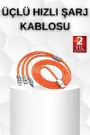 Android ve İOS Uyumlu 180 Derece Type-c Şarj Kablosu-2