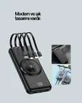 22.5W Hızlı + 15W Kablosuz Şarj – Akıllı Powerbank ile Her An Enerji-3
