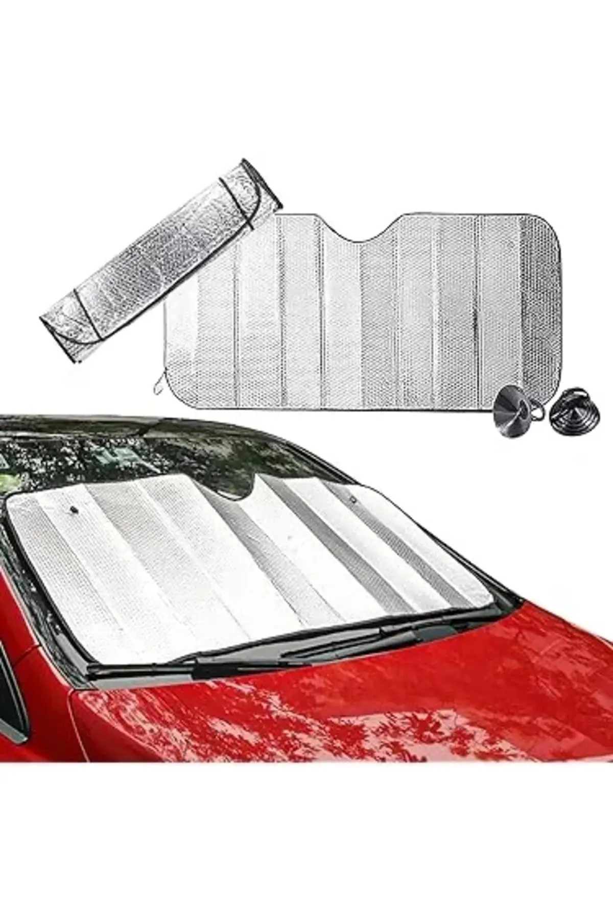 Araç Ön Cam Katlanabilir Güneşlik Isı Yansıma Önleyici Dacia Duster Honda Civic Ford Focus Skoda Sup