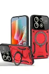 Xiao Red Note 13 Pro 5G Kılıf Joy Lens Standlı Kapak - Kırmızı-1