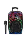 Karaoke Hoparlör RGB LED Işıklı USB FM Radyo Destekli Taşınabilir Speaker-4