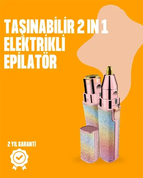 Mini USB Şarjlı Elektrikli Epilatör – Kaş ve Yüz Tüy Tezliği İçin 2'si 1 Arada