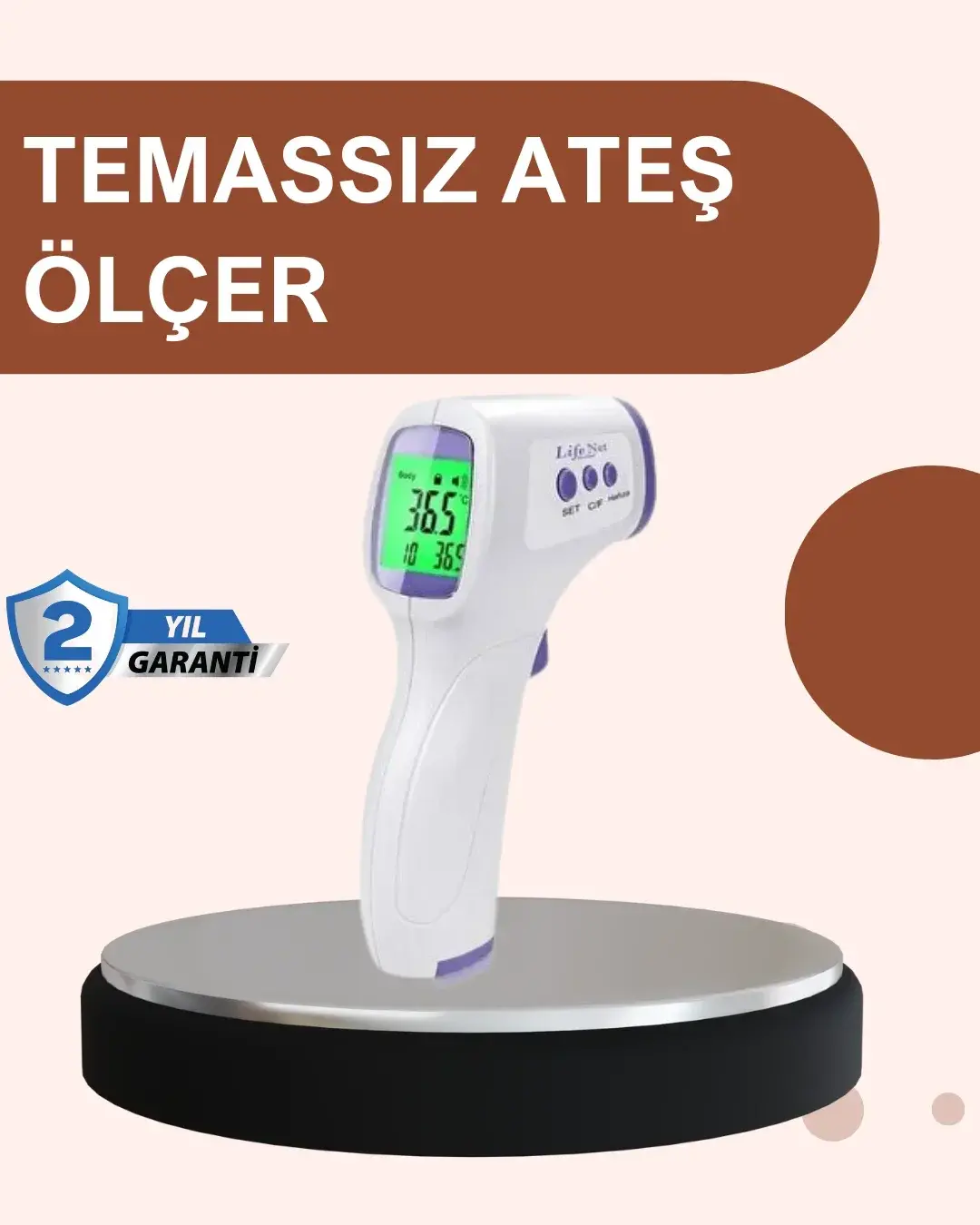 Temassız Dijital Ateş Ölçer Büyük Ekranlı Hızlı Okuma