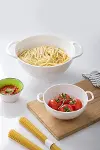 Akrilik Beyaz 2 Li Süzgeç Seti ( Makarna & Pirinç Süzgeci )-2