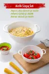 Akrilik Beyaz 2 Li Süzgeç Seti ( Makarna & Pirinç Süzgeci )-1