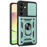 Samsung Galaxy A36 Kılıf Pars Lens Yüzüklü Silikon - Yeşil-1