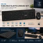 Kablosuz Multimedia Klavye - Mouse Seti Siyah Q Klavye KM-510-2