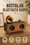 Nostaljik Radyo Bluetooth Bağlantılı Şarjlı Yüksek Ses Kaliteli-1