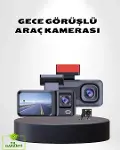 Üç Kameralı Dash Cam 170° Geniş Açılı Full HD Gece Görüşlü-1