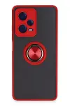 Xiao Red Note 12 5G Kılıf Montreal Yüzüklü Silikon Kapak - Kırmızı-1