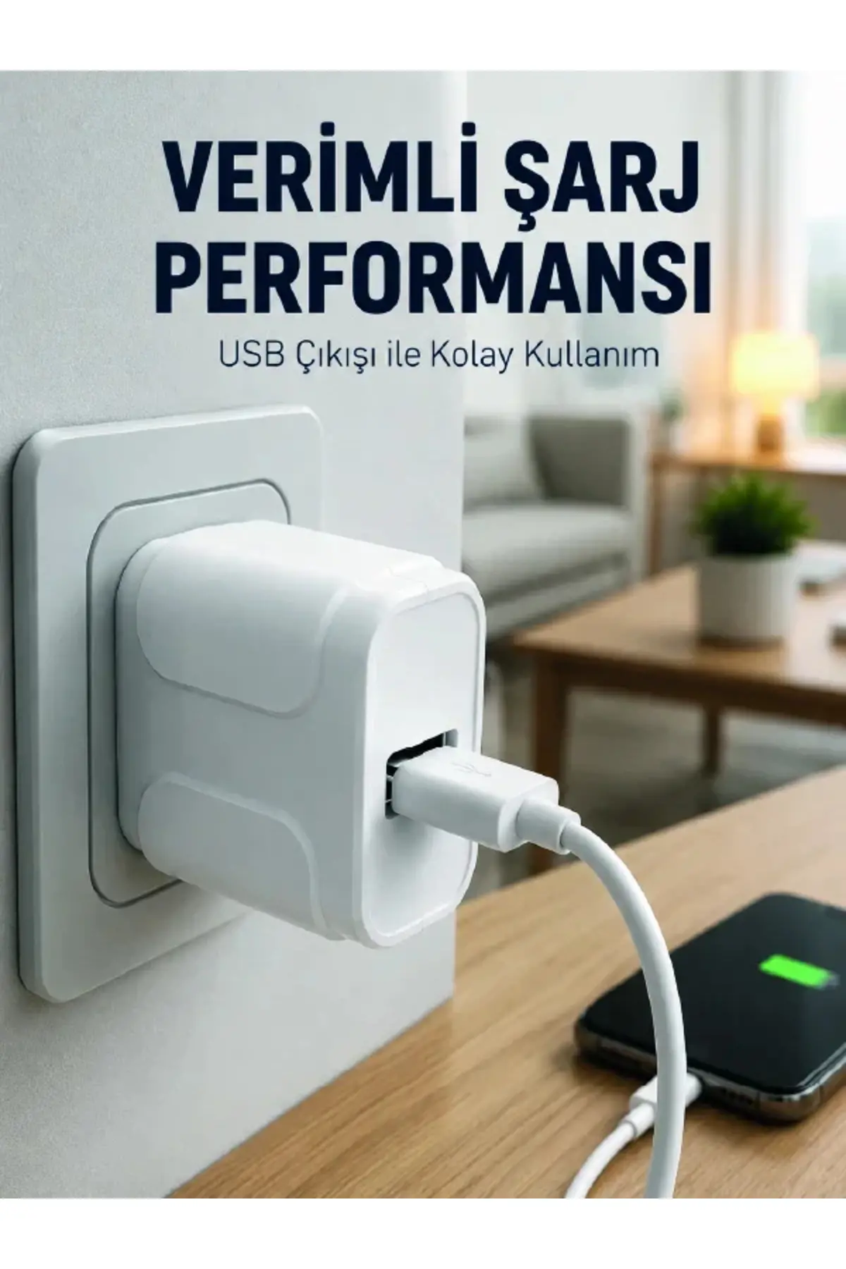 12W USB Şarj Adaptörü Ev ve Ofis Kullanımına Uygun