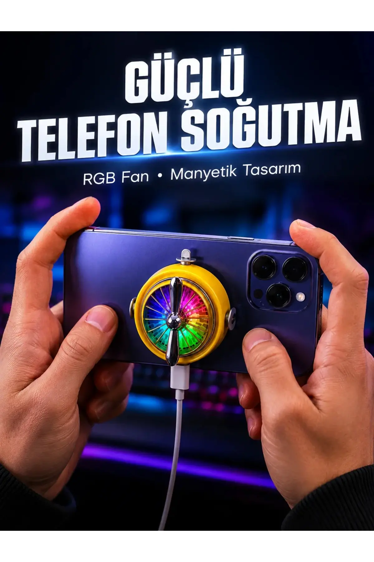 Mobil Oyuncular İçin RGB Işıklı Telefon Soğutucu