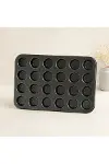 24 Gözlü Metal Muffin Kek Kalıbı Siyah-1